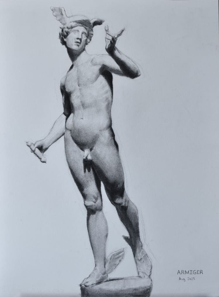 Charcoal figure study 6 from the series
