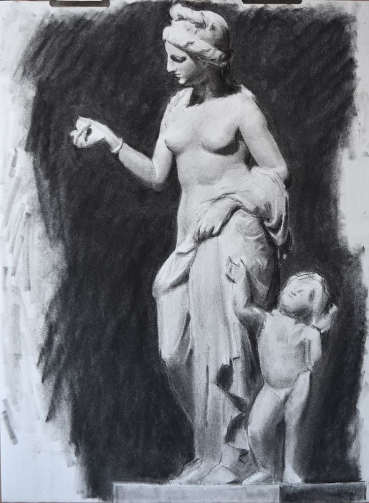 Charcoal figure study 7 from the series