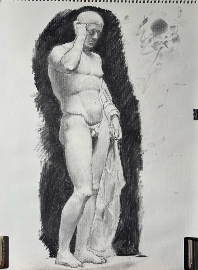 Intermediate charcoal figure study 2